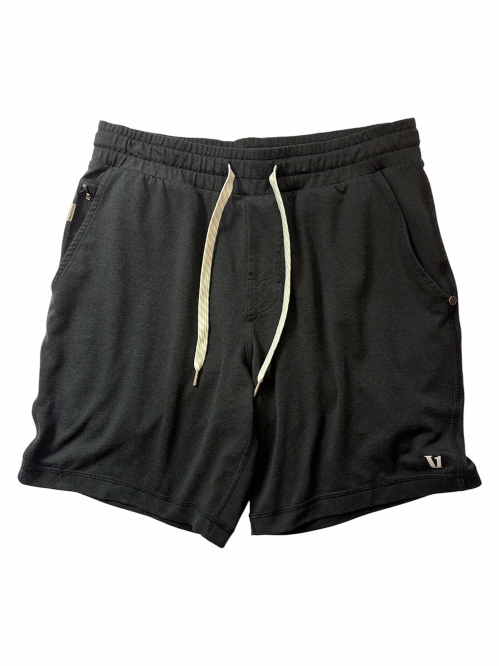 Vuori Men’s Ponto Shorts XS Charcoal Dark Gray DreamKnit Drawstring Zip Pocket